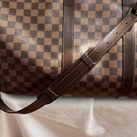 LOUIS VUITTON DAMIER EBENE KEEPALL 55 BANDOULIERE SHOULDER BAG - Picture 12 of 12